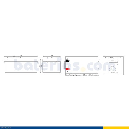 Marine battery Fullriver DC260-12 12V 260Ah 1525A AGM – image 3