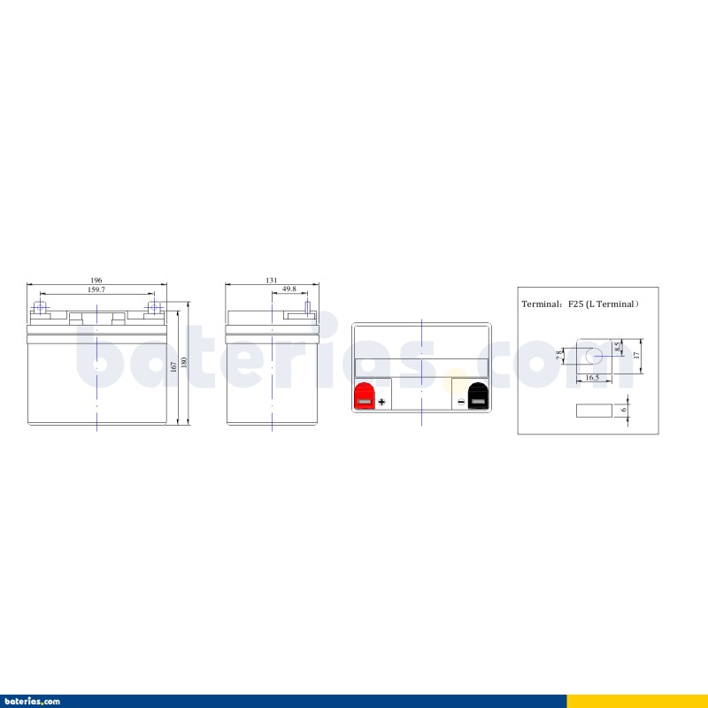 Marine battery Fullriver DC35-12B 12V 35Ah 190A AGM – image 2
