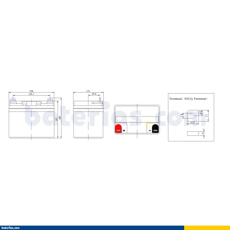 Marine battery Fullriver DC35-12B 12V 35Ah 190A AGM – image 2