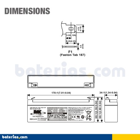 Battery MK POWERED ES1.9-12 12V 2Ah AGM