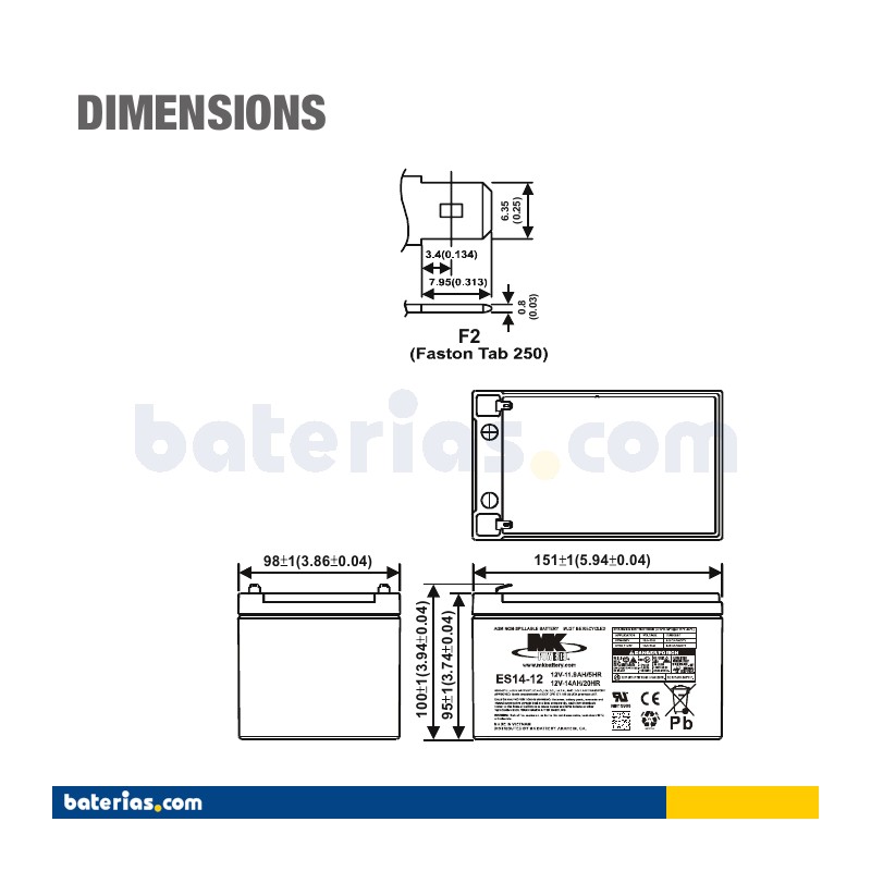 Batterie MK POWERED ES14-12 12V 14Ah AGM