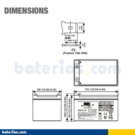 Batterie MK POWERED ES14-12 12V 14Ah AGM