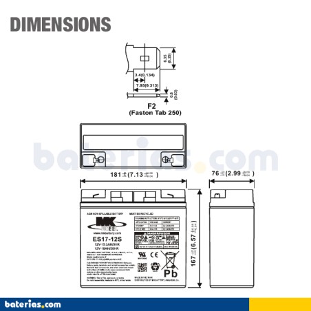 Batteria MK POWERED ES17-12S 12V 18Ah AGM
