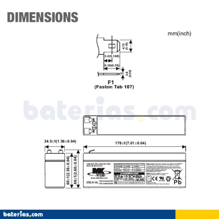 Batteria MK POWERED ES2.4-12L 12V 2Ah AGM