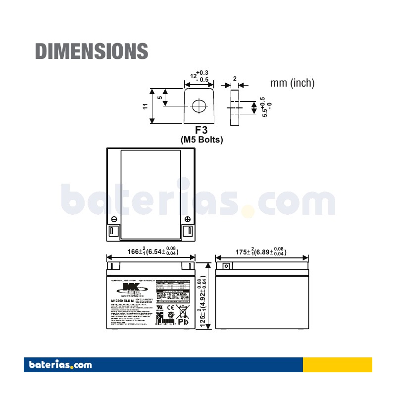 Bateria MK POWERED ES26-12 12V 26Ah AGM