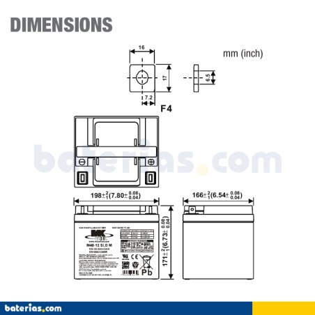 Batteria MK POWERED ES40-12 12V 45Ah AGM