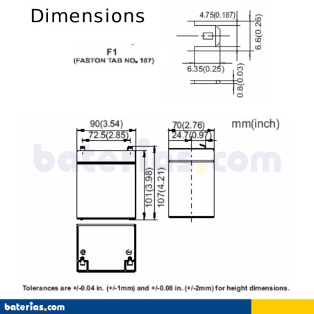 Batteria MK POWERED ES5-12FR 12V 5Ah AGM