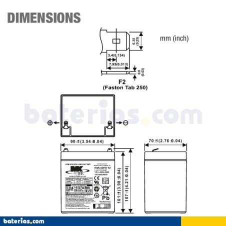 Bateria MK POWERED ES5-12FR T2 12V 5Ah AGM