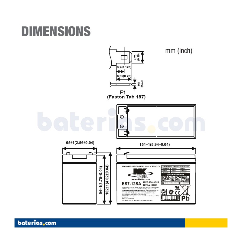 Batteria MK POWERED ES7-12SA 12V 7Ah AGM