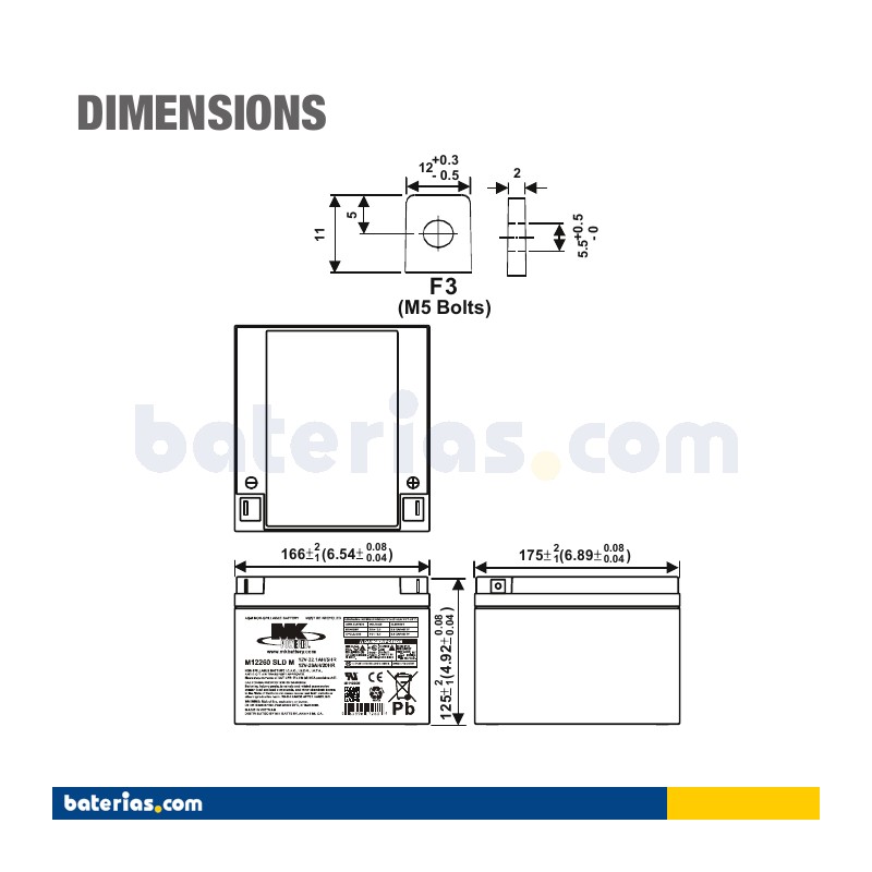 MK Sealed Light Duty AGM Battery - One Pair - MU-1 SLD A