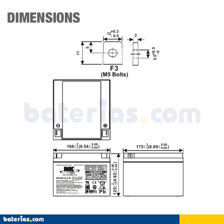 Batería MK POWERED M12260 SLD M 12V 26Ah AGM