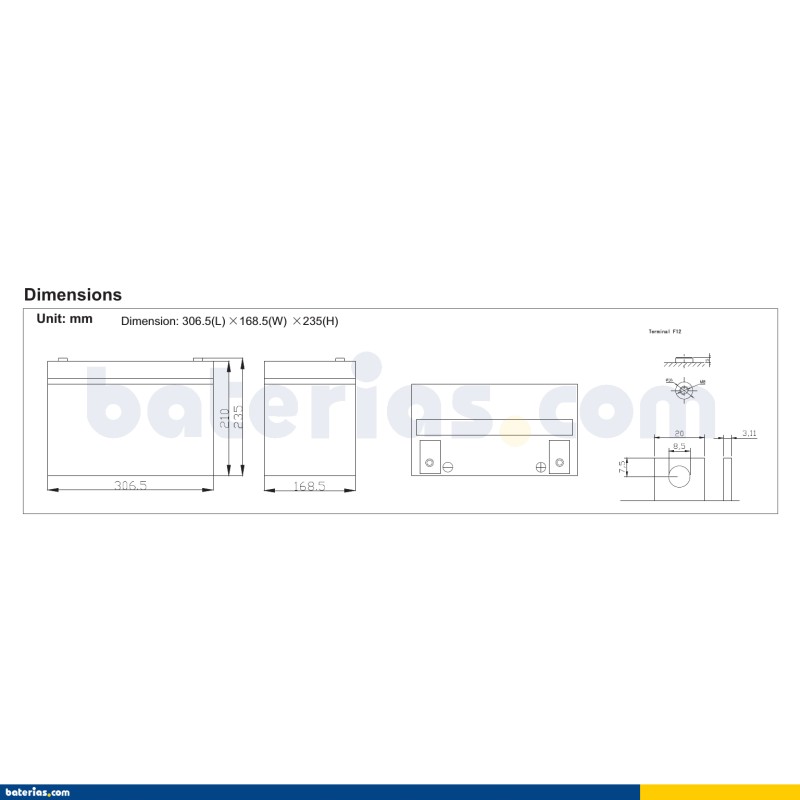Batterie RITAR RA12-100S 12V 106Ah