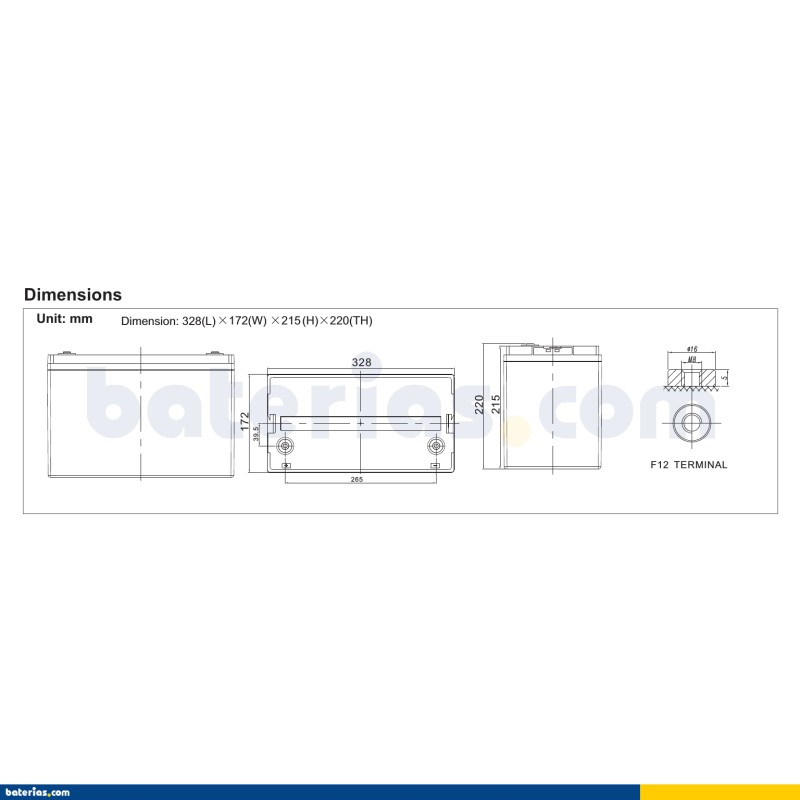 Battery RITAR RA12-120S 12V 116Ah