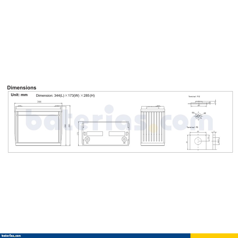 Bateria RITAR RA12-145 12V 153Ah