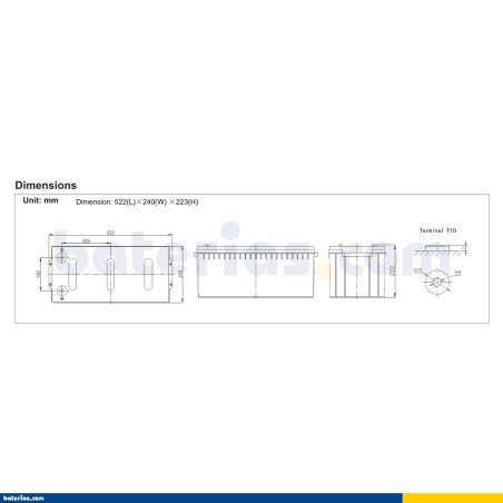 Batería RITAR RA12-200A 12V 212Ah