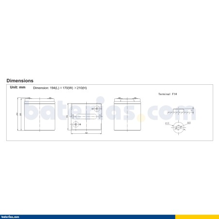Batteria RITAR RA6-100 6V 106Ah
