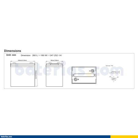 Batteria RITAR RA6-150 6V 159Ah