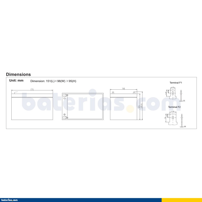 Batterie RITAR RT12120 12V 12Ah