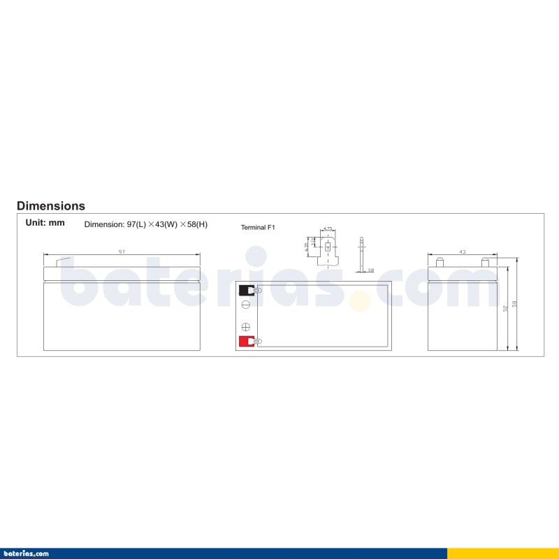 Batterie RITAR RT1213 12V 1Ah