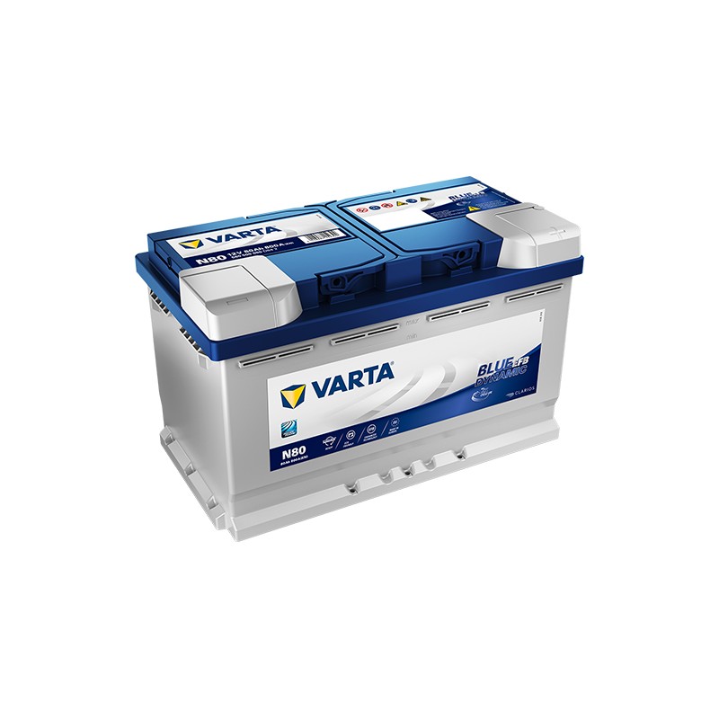 Start-Stop battery Varta N80 12V 80Ah 800A EFB | baterias.com