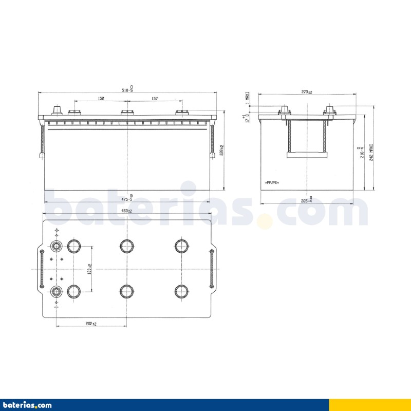 Batería EXIDE EG2153 12V 215Ah 1200A