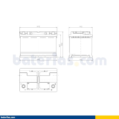 Batería Exide EK700 70Ah - 2