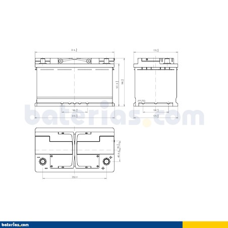 Batería EXIDE EK820 12V 80Ah 800A AGM