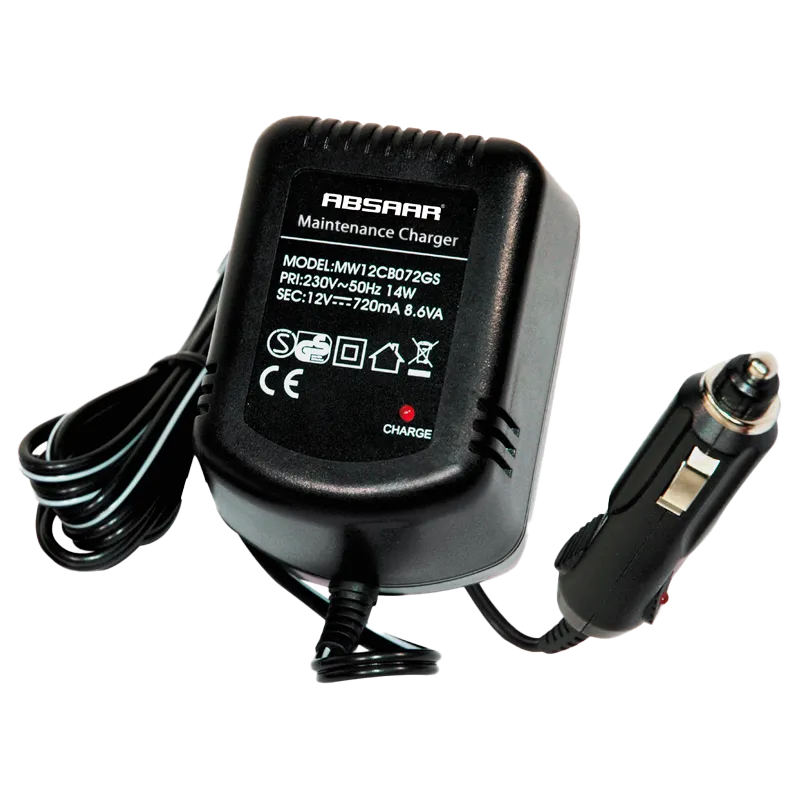 Caricabatterie elettronico ABSAAR 0.7Amp 12V Caricatore di mantenimento ABSAAR - 1