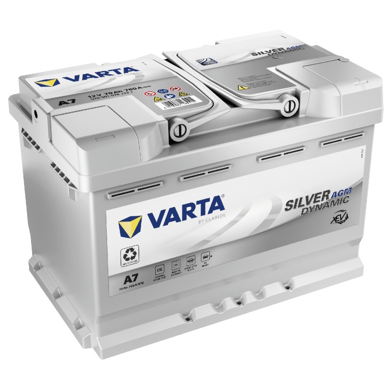 Start-Stop battery Varta A7 12V 70Ah 760A AGM | baterias.com