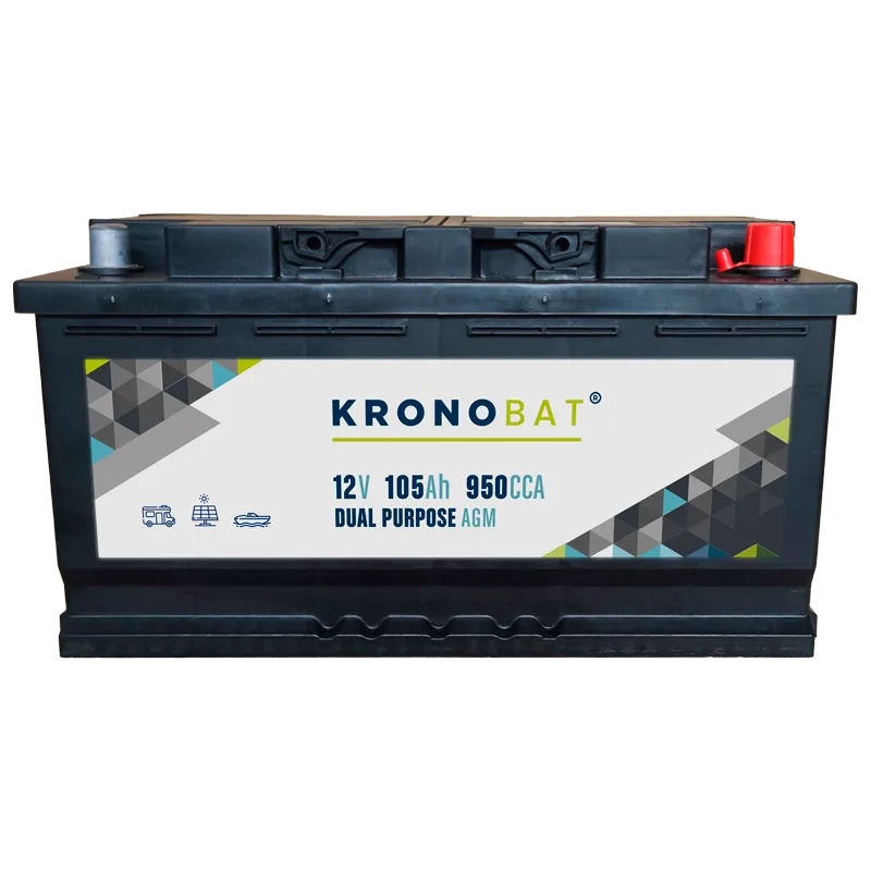 Kronobat DP-105-AGM. Batería de caravanas Kronobat 105Ah 12V