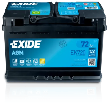 Exide EK720. batterie de démarrage Exide 72Ah 12V