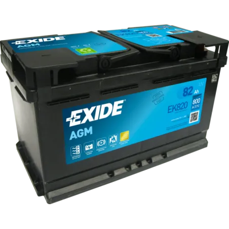 Exide EK820. batterie de démarrage Exide 82Ah 12V