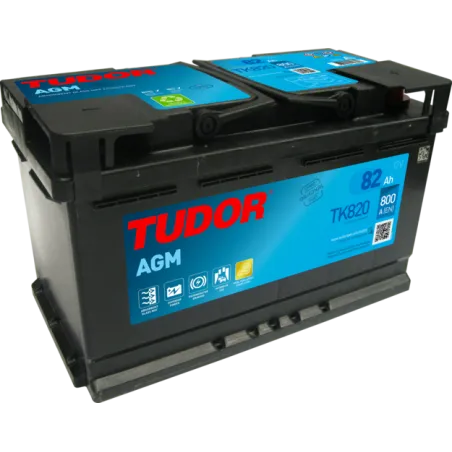 Tudor TK820. Batería de coche start-stop Tudor 82Ah 12V