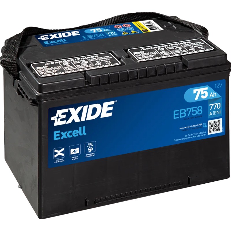Batería Exide EB758 75Ah - 1