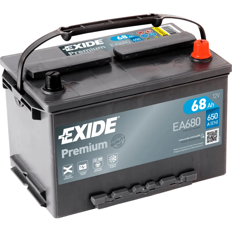 Batería Exide EA680 68Ah 650A 12V Premium