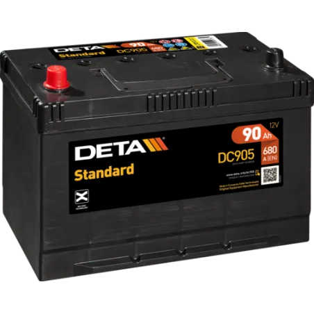 Deta DC905. Batteria dell'auto Deta 90Ah 12V