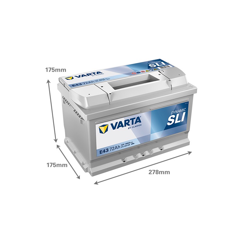 Bateria VARTA E43 12V 72Ah 680A