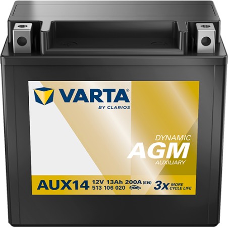 VARTA AUX14 AGM バッテリー 12V 13Ah 新品未使用 Varta AUX14 AGM Stützbatterie Start-Stopp Auxiliary 13Ah für BMW