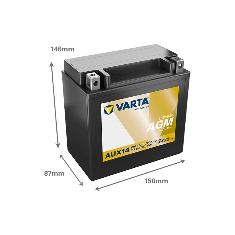 Battery Varta AUX14 12V 13Ah 200A AGM | baterias.com