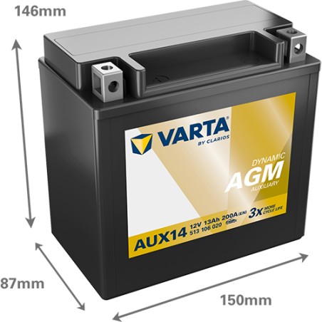 Bateria VARTA AUX14 12V 13Ah 200A AGM