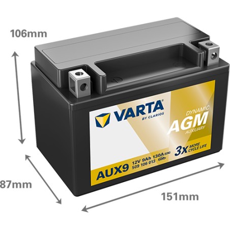 Batterie VARTA AUX9 12V 9Ah 130A
