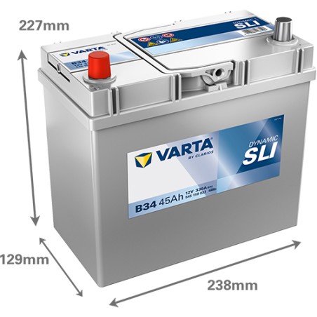 Car battery Varta B34 12V 45Ah 330A – image 2