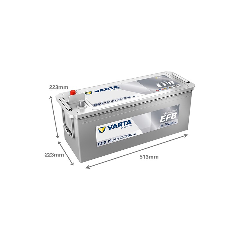 Batterie VARTA B90 12V 190Ah 1050A EFB