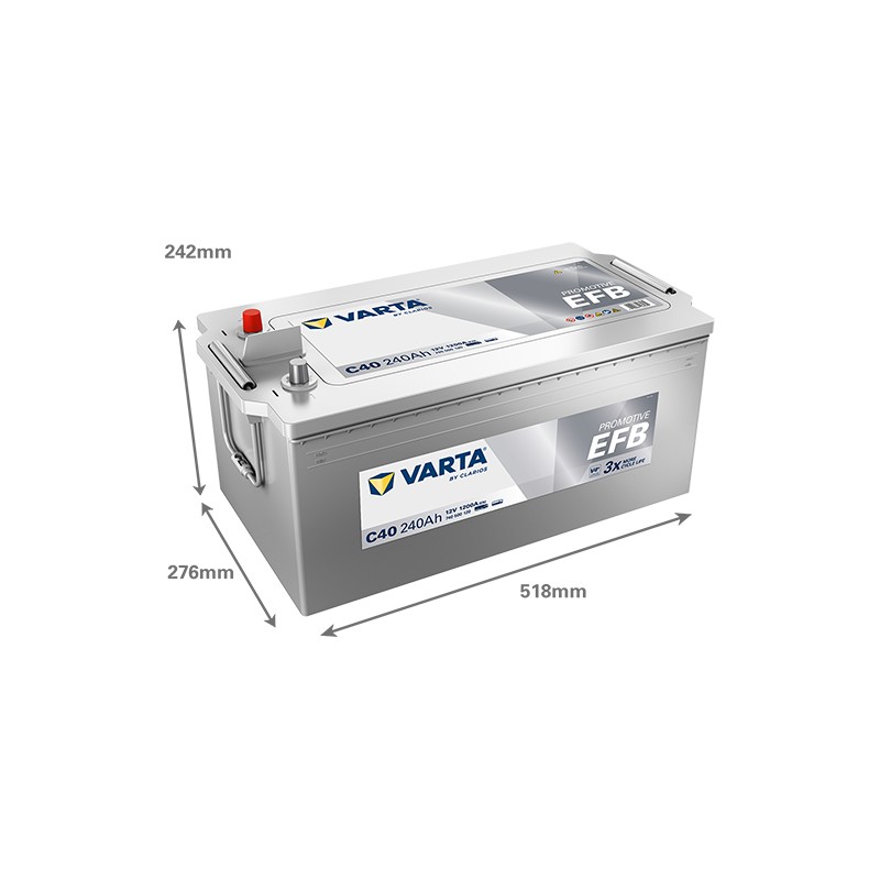 Batteria VARTA C40 12V 240Ah 1200A EFB
