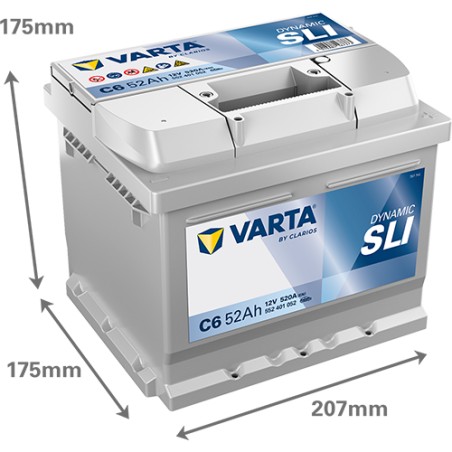 Batteria VARTA C6 12V 52Ah 520A
