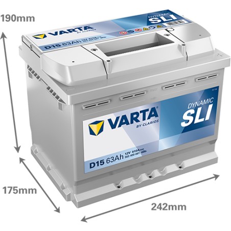 Batteria VARTA D15 12V 63Ah 610A