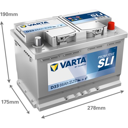 Batterie VARTA D33 12V 66Ah 510A