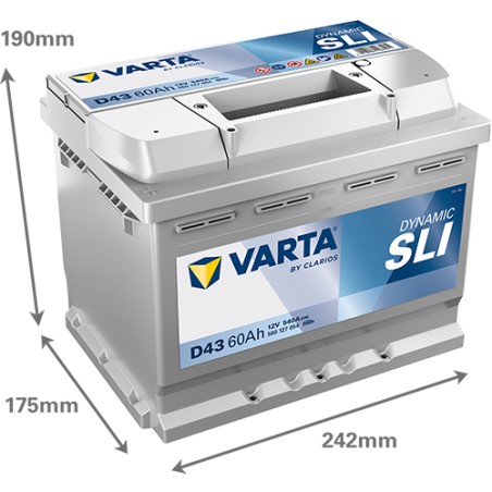 Battery VARTA D43 12V 60Ah 540A