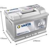 Batteria Start-Stop Varta D54 12V 65Ah 650A EFB – immagine 2