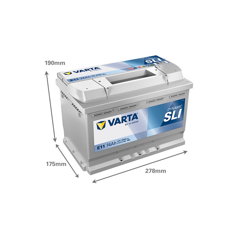 Batería VARTA E11 12V 74Ah 680A